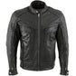 Milwaukee Leather LKM1700 Men's Premium Black Buffalo Leather Cruiser Motorcycle Jacket with CE Armort Protection