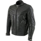 Milwaukee Leather LKM1700 Men's Premium Black Buffalo Leather Cruiser Motorcycle Jacket with CE Armort Protection