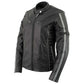 Milwaukee Leather LKL27000 Women’s  Black with Silver Multi Vented Leather Motorcycle Jacket