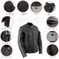 Milwaukee Leather LKL27000 Women’s  Black with Silver Multi Vented Leather Motorcycle Jacket