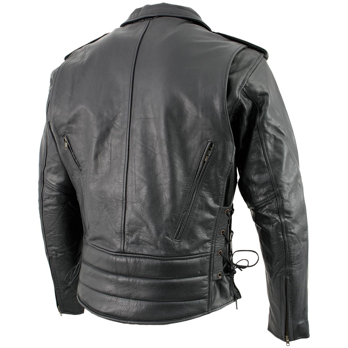 Milwaukee Leather LKM17004 Men's Classic Premium Black Vented Motorcycle Leather Biker Riders Jacket