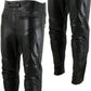 Milwaukee Leather LKM5713 Men's Premium Black Cowhide Leather Racing Pants w/ CE Armor Knee Protection