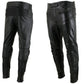 Milwaukee Leather LKM5713 Men's Premium Black Cowhide Leather Racing Pants w/ CE Armor Knee Protection
