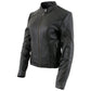 Milwaukee Leather LKL2735 Women's Black Premium Leather Scuba Style Biker Jacket w/ Mandarin Collar