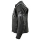 Milwaukee Leather LKM17008 Men's Premium Black Reflective Skulls Cruiser Style Motorcycle Jacket w/ CE Armor