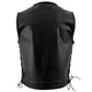 Milwaukee Leather Men's Drifter Black Collarless Buffalo Leather Motorcycle Vest - LKM3792