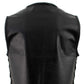 Milwaukee Leather Men's Drifter Black Collarless Buffalo Leather Motorcycle Vest - LKM3792