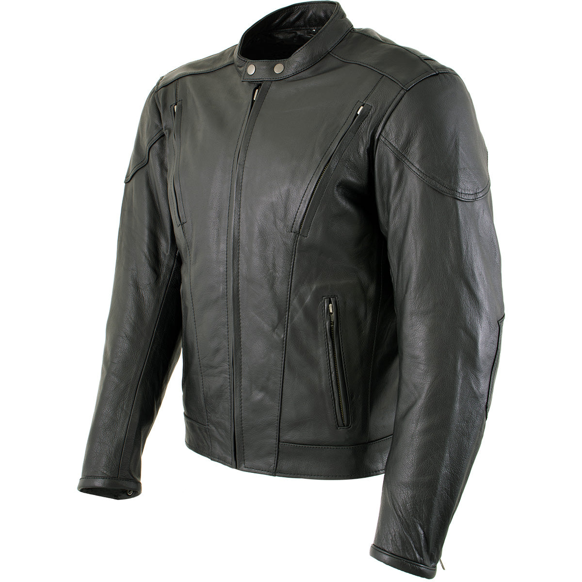 Milwaukee Leather LKM7009 Men's Flying Mayhem Skull Premium Black Leather Motorcycle Riders Jacket w/ CE Armor Protection