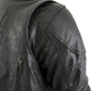 Milwaukee Leather LKM7009 Men's Flying Mayhem Skull Premium Black Leather Motorcycle Riders Jacket w/ CE Armor Protection