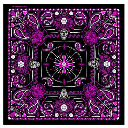 Hot Leathers BAB1071 Ladies Pink Paisley Skulls Bandana
