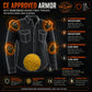 Milwaukee Leather MPM1620 Men's Black Flannel Biker Shirt w/ CE Approved Armor - Reinforced w/ Aramid Fibers
