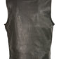 Club Vest CVM3510 Men’s Black Zipper Leather Vest with Seamless Back Design