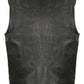 Club Vest CVM3740 Men’s Black Seamless Front and Back Design Leather Vest