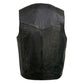 Event Leather EL1310GO Classic Snap Button Black Motorcycle Leather Vest for Men - Riding Club Adult Motorcycle Vests