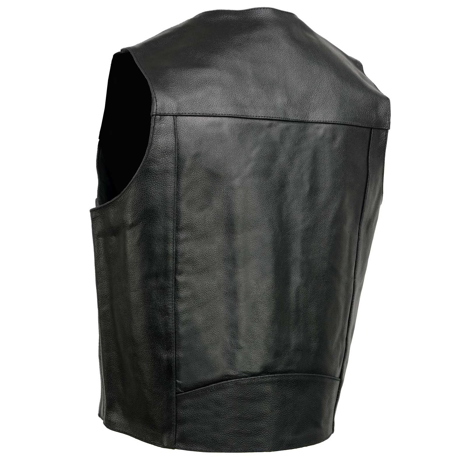 Event Leather EL5310 Black Motorcycle Leather Vest for Men - Riding Club Adult Motorcycle Vests