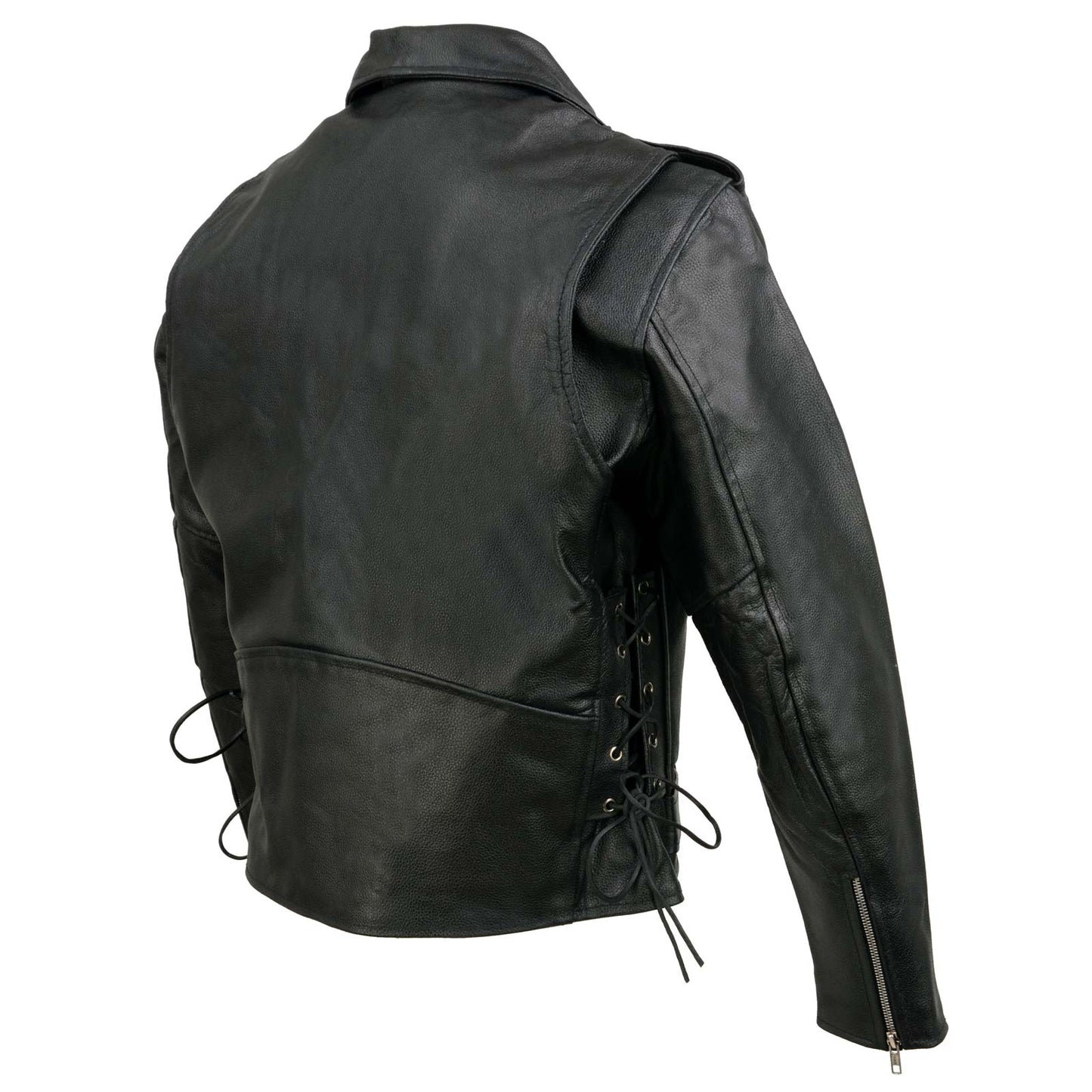 Event Leather EL5411 Men's Black Classic Side Lace Motorcycle Leather Jacket – Motorcycle Riding Jackets