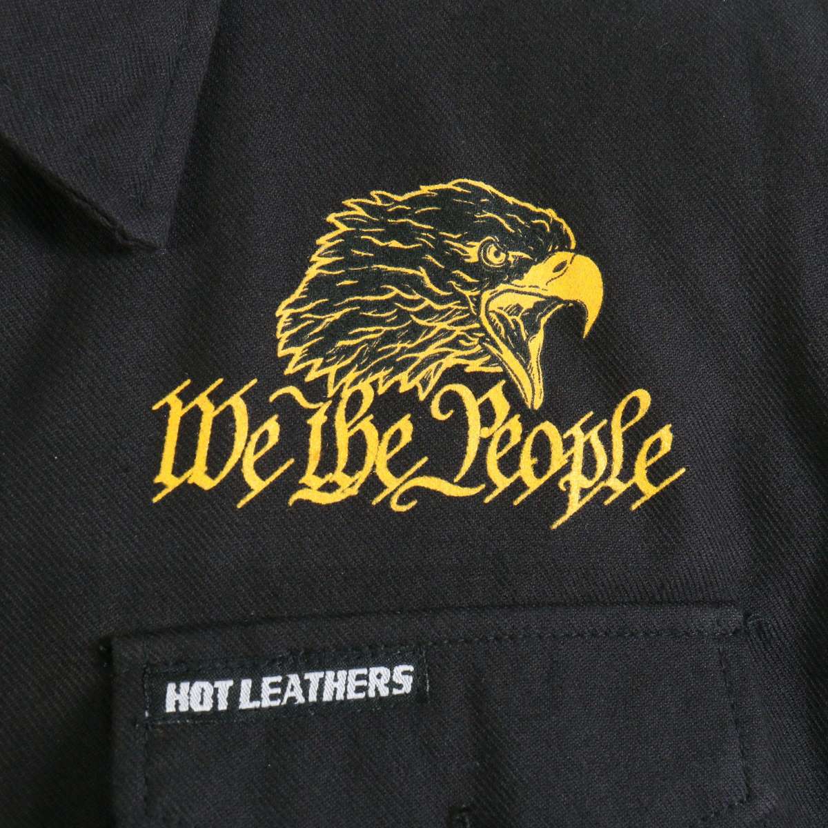 Hot Leathers FLM2114 Men's We the People Long Sleeve Solid Black Flannel Shirt