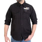 Hot Leathers FLM2115 Men's Black Race Wolf Long Sleeve Flannel Shirt