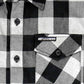 Hot Leathers FLM5202 Men's Black and White Sleeveless Flannel Fringe Shirt