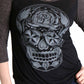 Hot Leathers GLC3352 Sugar Skull Black and Heather Grey 3/4 Sleeve Ladies Shirt