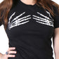 Hot Leathers GLR1012 Ladies Full Cut Skeleton Hands Short Sleeve T-Shirt