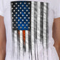 Hot Leathers GLR1569 Ladies White Short Sleeve Heartbeat Flag T-Shirt