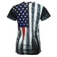 Hot Leathers Ladies Heartbeat Flag Fitted Short Sleeve 3D All Over Printed T-Shirt GLS1005