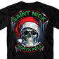 Hot Leathers GMD1329 Men's Saint Nick Skull Christmas Black T-Shirt