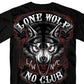 Hot Leathers GMD1343 'Jumbo Lone Wolf, No Club' Black Men's Black T-Shirt