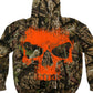 Men's Mossy Oak & Hot Leathers Mashup Jungle Skull Camo Zipper Hoodie GMZ4471