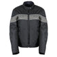Milwaukee Leather SH2261 Women's Lightweight Black and Grey Textile Motorcycle Jacket with Reflective Piping
