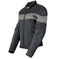 Milwaukee Leather SH2261 Women's Lightweight Black and Grey Textile Motorcycle Jacket with Reflective Piping