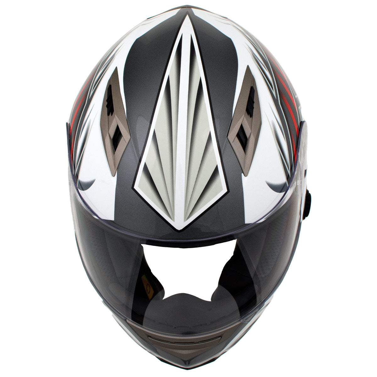 Milwaukee Helmets H520 Titanium and Red Chit-Chat Full Face Wireless Motorcycle Helmet-Stream Music-Phone Calls
