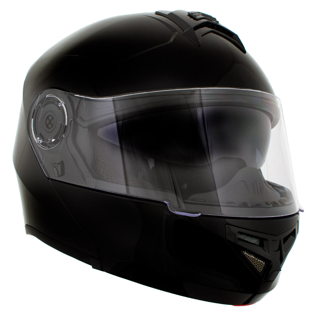 Milwaukee Helmets H7000 Glossy Black Mayday Modular Full Face Wireless Motorcycle Helmet-Stream Music-Phone Calls