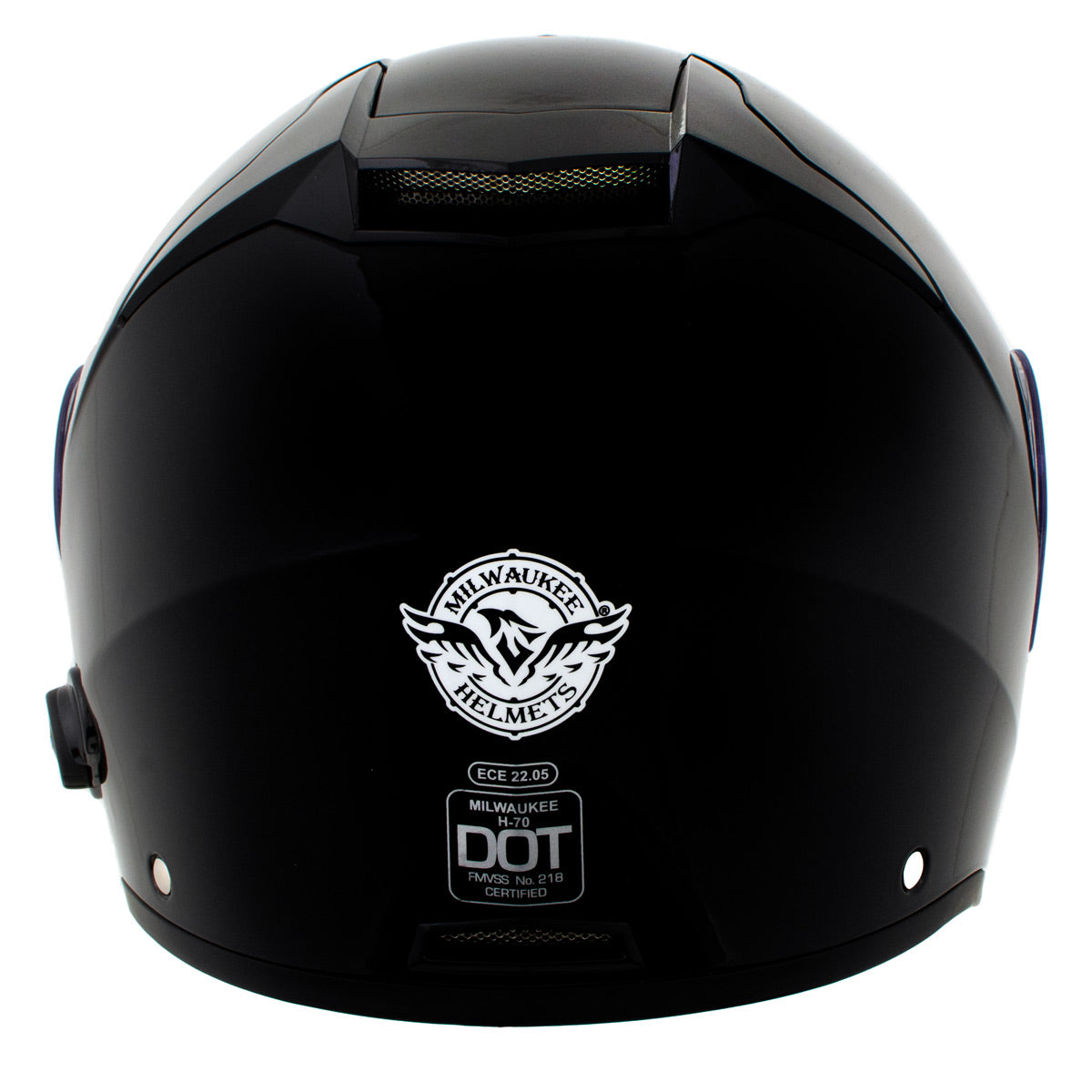 Milwaukee Helmets H7000 Glossy Black Mayday Modular Full Face Wireless Motorcycle Helmet-Stream Music-Phone Calls