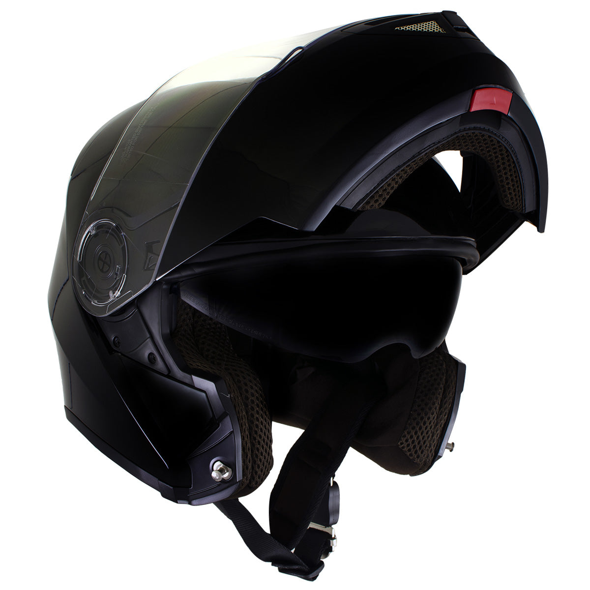 Milwaukee Helmets H7000 Glossy Black Mayday Modular Full Face Wireless Motorcycle Helmet-Stream Music-Phone Calls