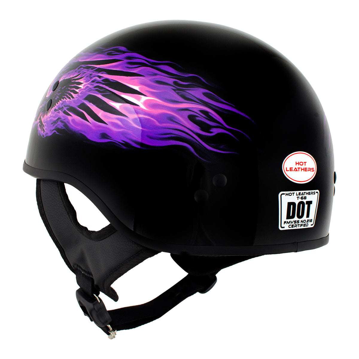 Hot Leathers HLD1007 Black Out Eagle Gloss Black Motorcycle DOT