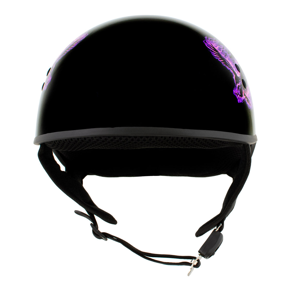dot womens motorcycle helmets Hot Leathers HLD1007 Black Out Eagle Gloss Black Motorcycle DOT Skull – Milwaukee Leather