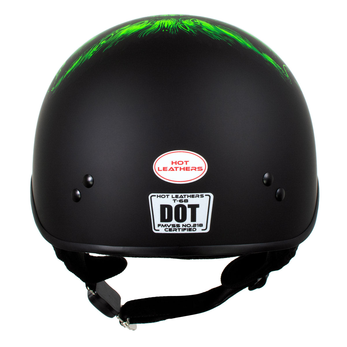 flat black motorcycle helmet harley Hot Leathers HLD1030 Flat Black Shredder Motorcycle DOT Approved Skull Cap Half Helmet Biker