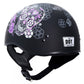 Hot Leathers HLD1031 'Sugar Skull' Flat Black Motorcycle DOT Approved Skull Cap Half Biker Helmet