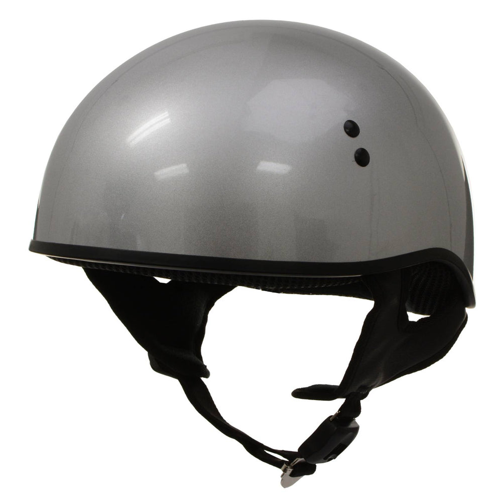 dot approved skull motorcycle helmet Hot Leathers HLD1050 Glossy Silver Motorcycle DOT Approved Skull Cap – Milwaukee Leather
