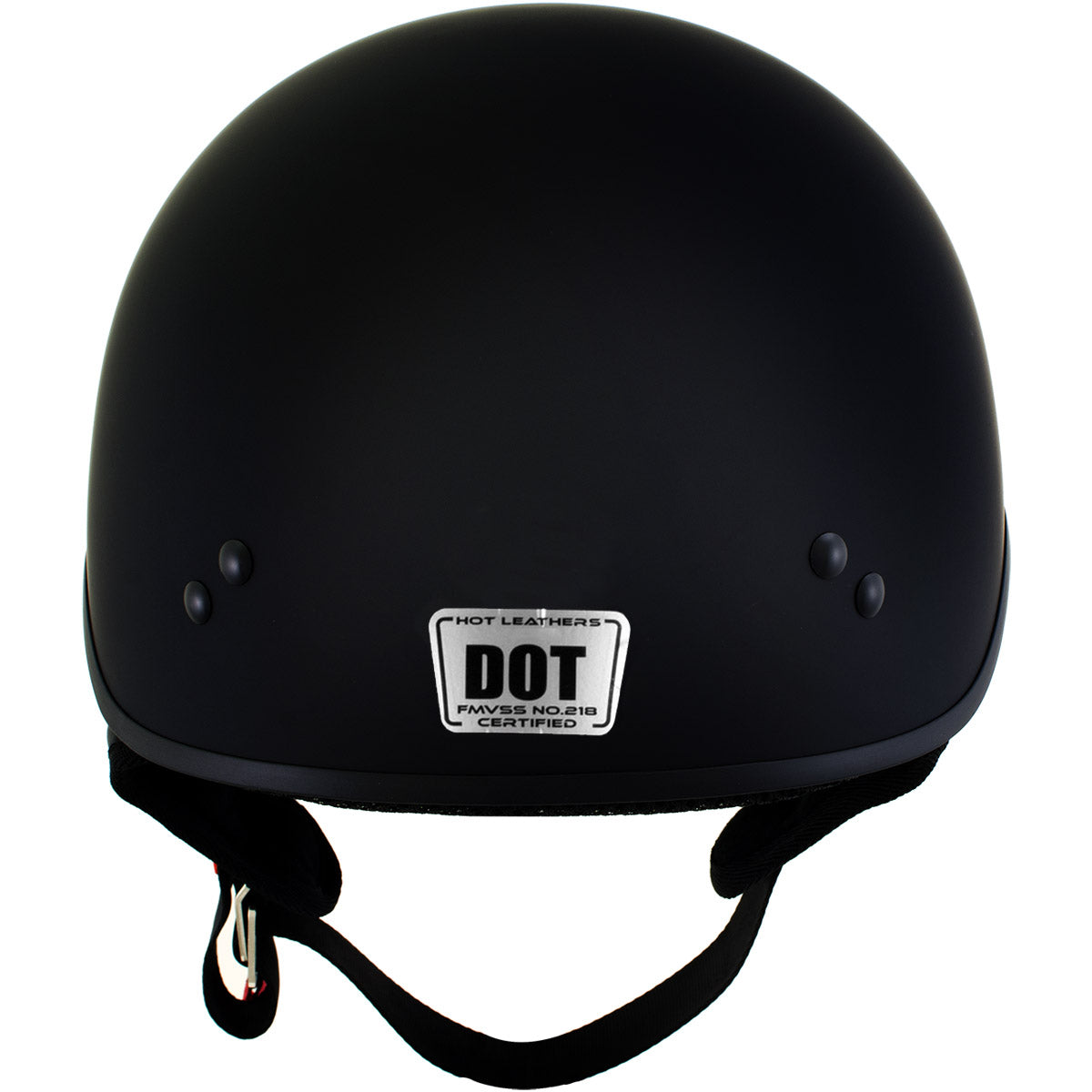 Hot Leathers HLT70 Stealth Flat Matte Black Motorcycle DOT Skull Cap Classic Half Helmet