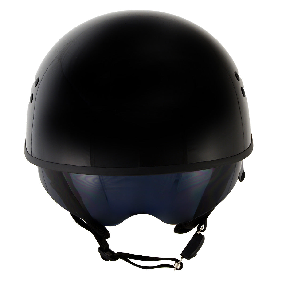Hot Leathers T72 Black Widow Gloss Black Motorcycle Half Helmet Biker – Milwaukee Leather