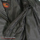 Hot Leathers JKL2001 Women's Black 'Embroidered Bling Rose Design' Braided Motorcycle Leather Jacket