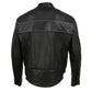 Milwaukee Leather USA MADE MLJKM5003 Men's Black 'Echo' Premium Leather Motorcycle Jacket with Reflective Piping