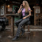 Milwaukee Leather LKL6707 Women's Black Premium Leather Dual Comfort Motorcycle Rider Chaps