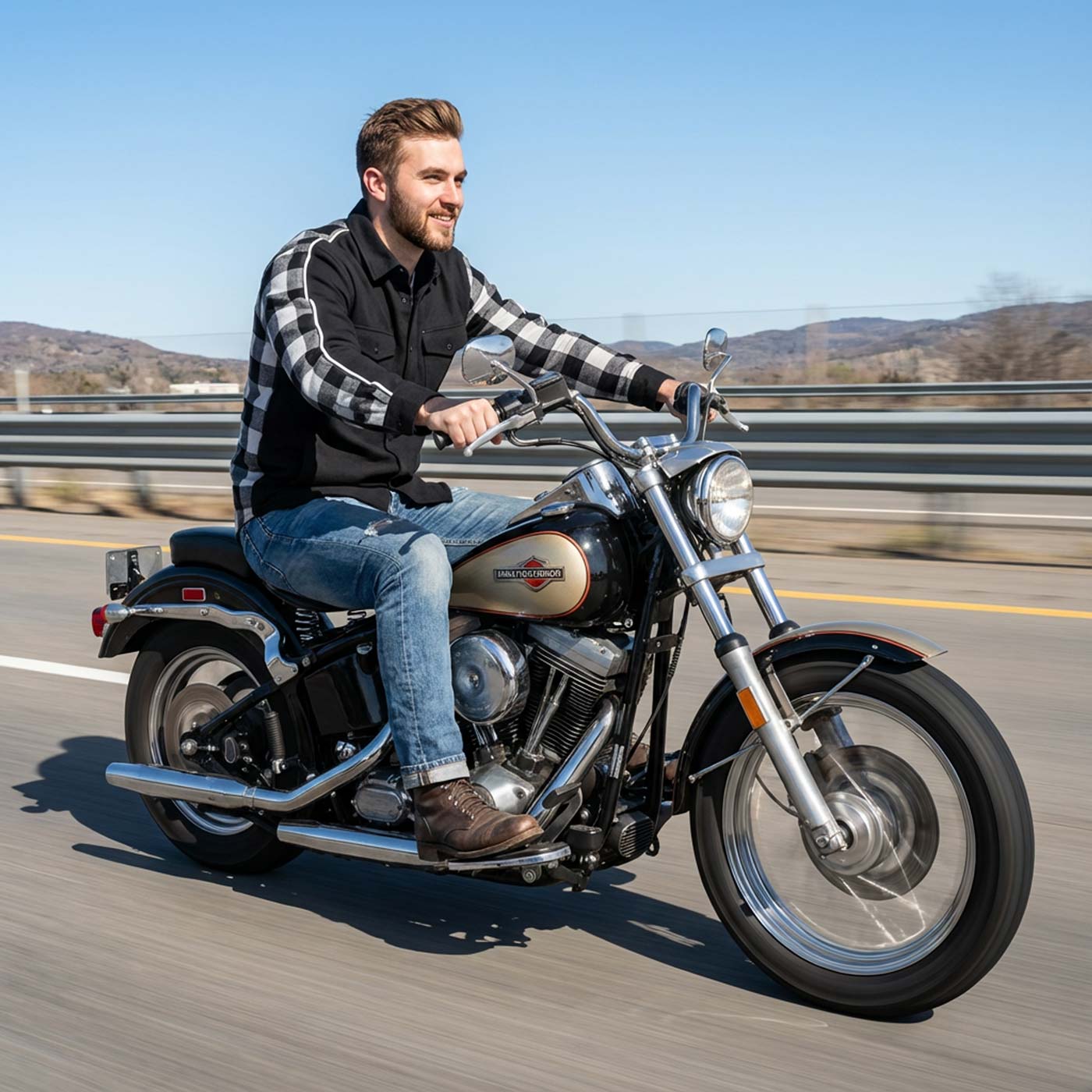 Milwaukee Leather Men’s Two-Tone CE Armored Flannel - Solid Front / Plaid Back - Reinforced w/ Aramid Fibers - MPM1673