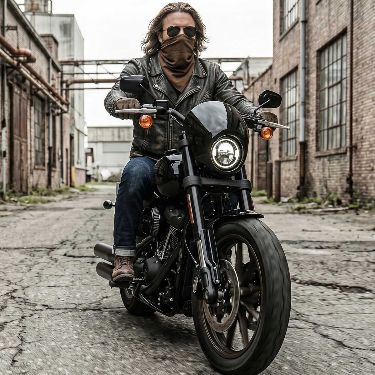 Milwaukee Leather Unisex Brown Leather Neck Warmer - Fleece-Lined Cold Weather Motorcycle Face Cover - MP7590