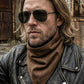 Milwaukee Leather Unisex Brown Leather Neck Warmer - Fleece-Lined Cold Weather Motorcycle Face Cover - MP7590
