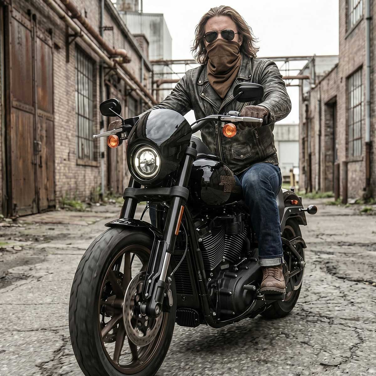 Milwaukee Leather Unisex Brown Leather Neck Warmer - Fleece-Lined Cold Weather Motorcycle Face Cover - MP7590
